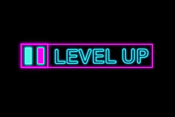 Download Level Up Lettering Neon Sign Font - Premium Resources