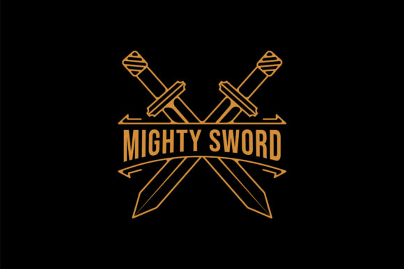 Download Cross Sword Logo Line Art Simple Design - Logo Collection