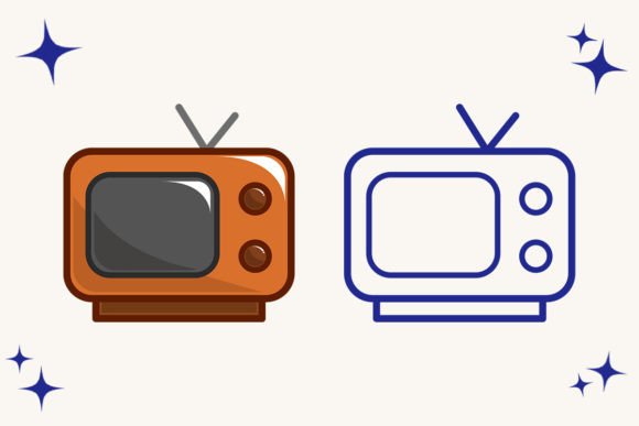 Download Retro Television Icon Logo Illustration - Logo Collection